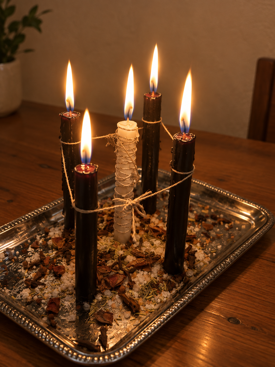Ritual de corte de laços com velas pretas e uma vela branca
