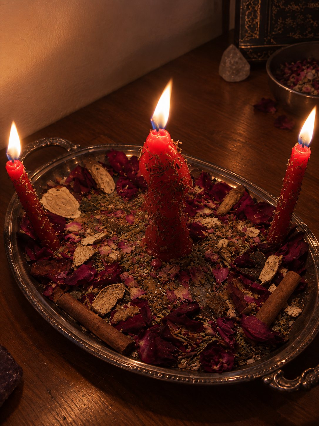 Ritual de obsessão amorosa com três velas vermelhas